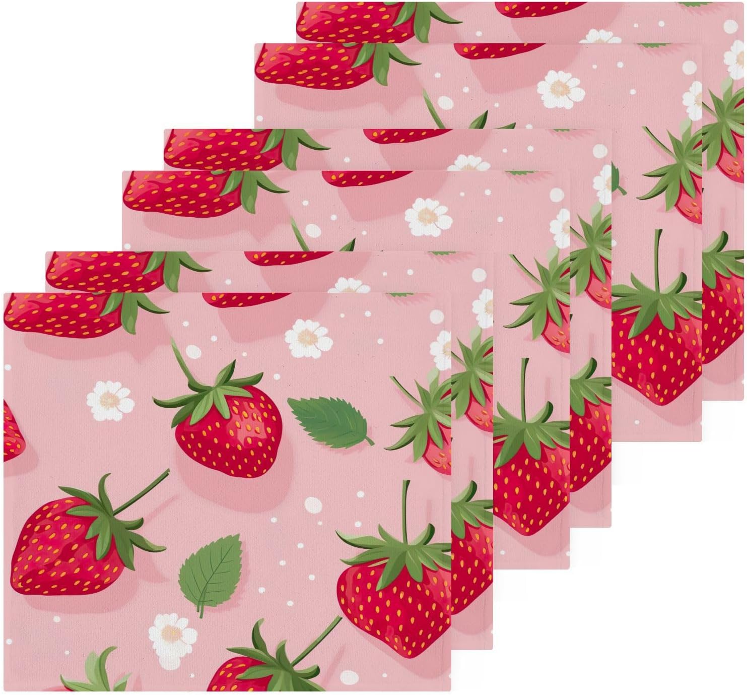 Strawberry Washcloth Set Perfect for Washdowns Soft Reusable Towels