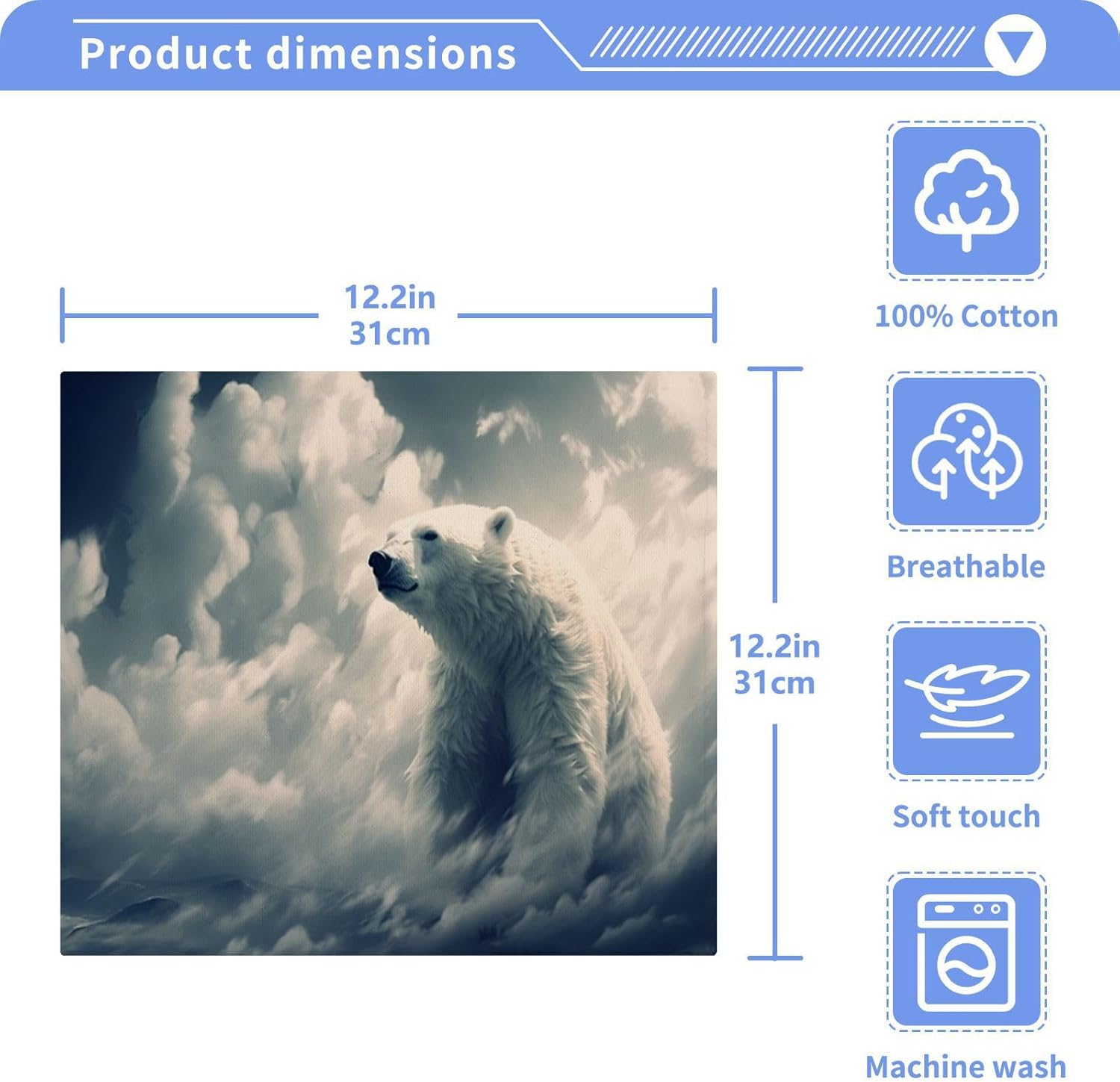 PolarBear Washcloth - 12x12 inch