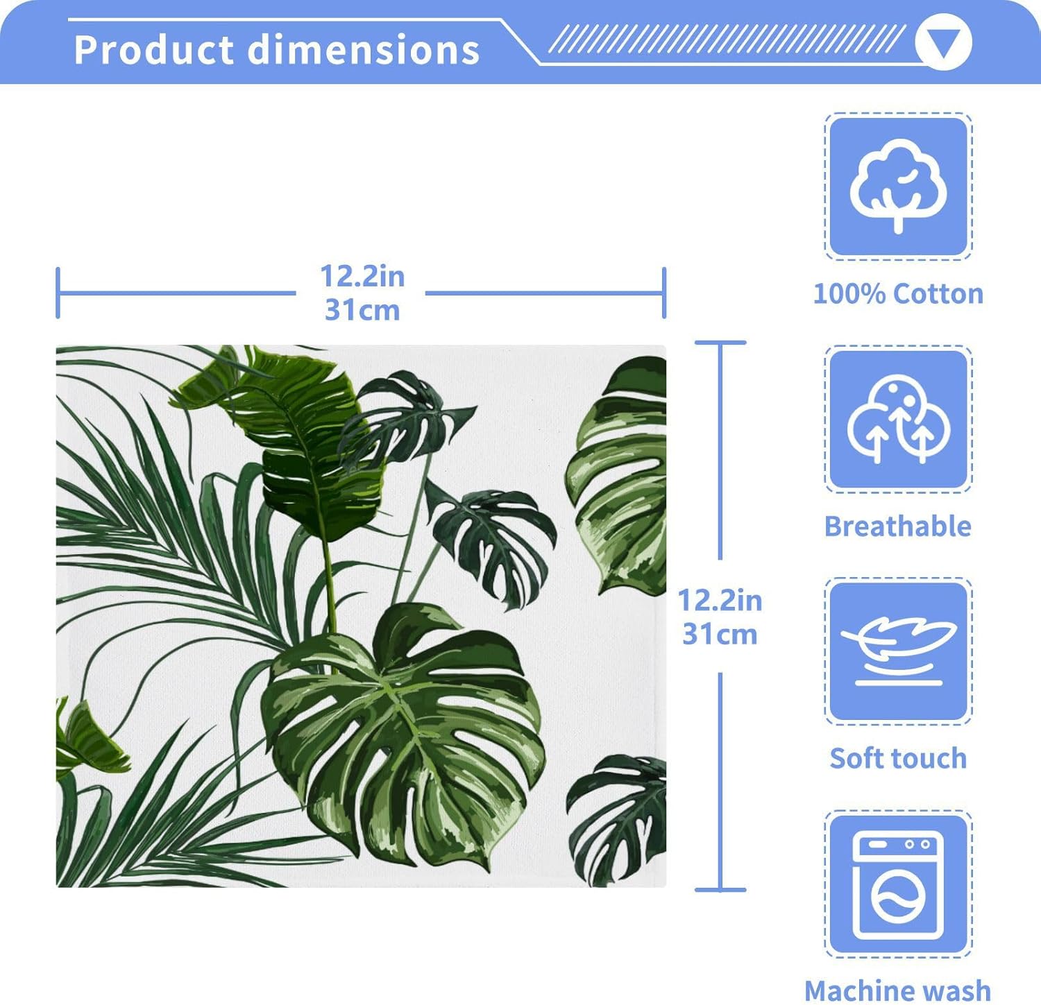 ALAZA Palm Leaves Tropical Towels Set