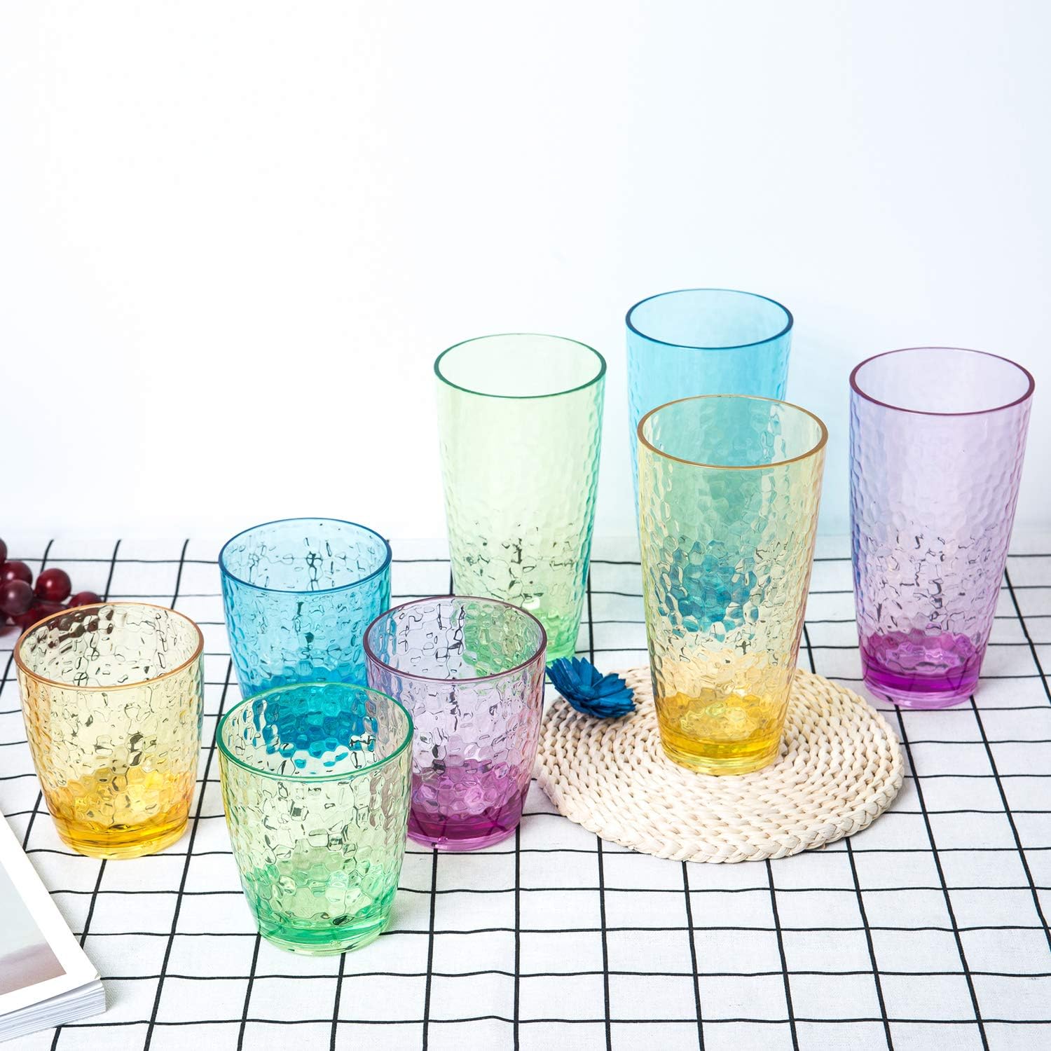 Hampered Plastic Tumbler Set of 12 Multicolor
