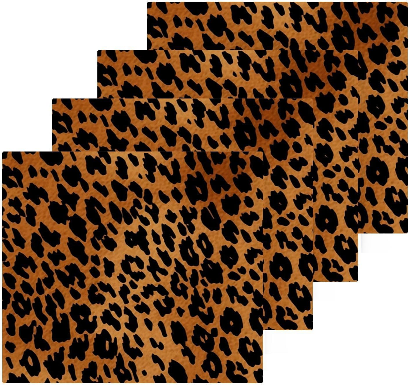 Leopard Print Reusable Washcloths Set