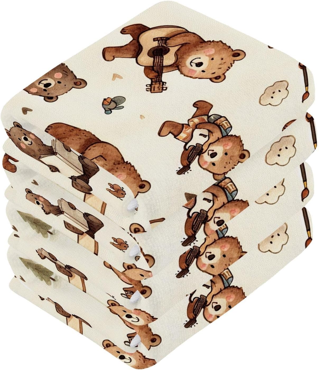 Small Brown Bears Washcloths 2-Pack 12x12