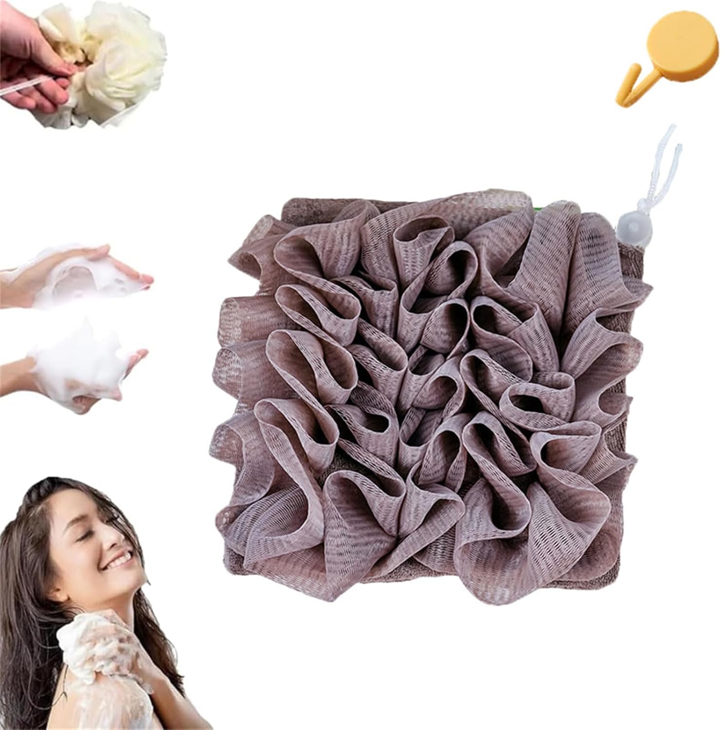 Loofah Washcloth for Bar Soap Wash Cloth Loofah Combo Coffee