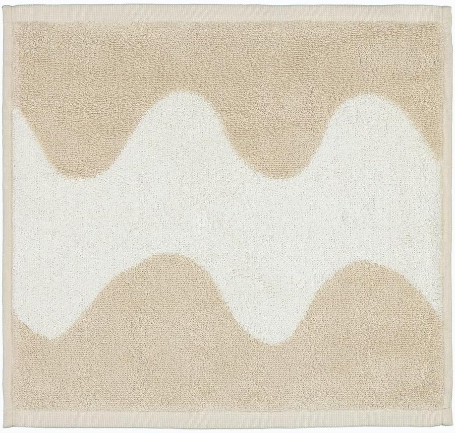 MARIMEKKO Lokki Terry Cotton Washcloth Beige 1
