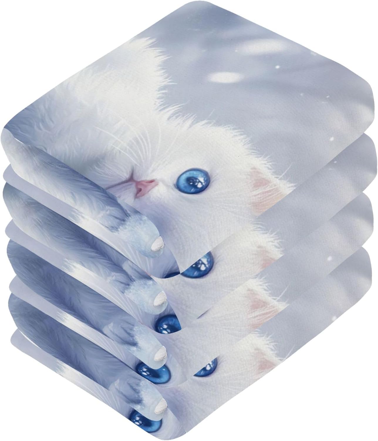 Qilmy Cute Kitten Washcloth 4-Pack