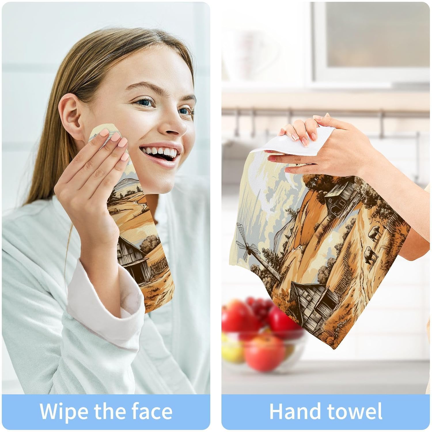 Vintage Style Soft Washcloths Set