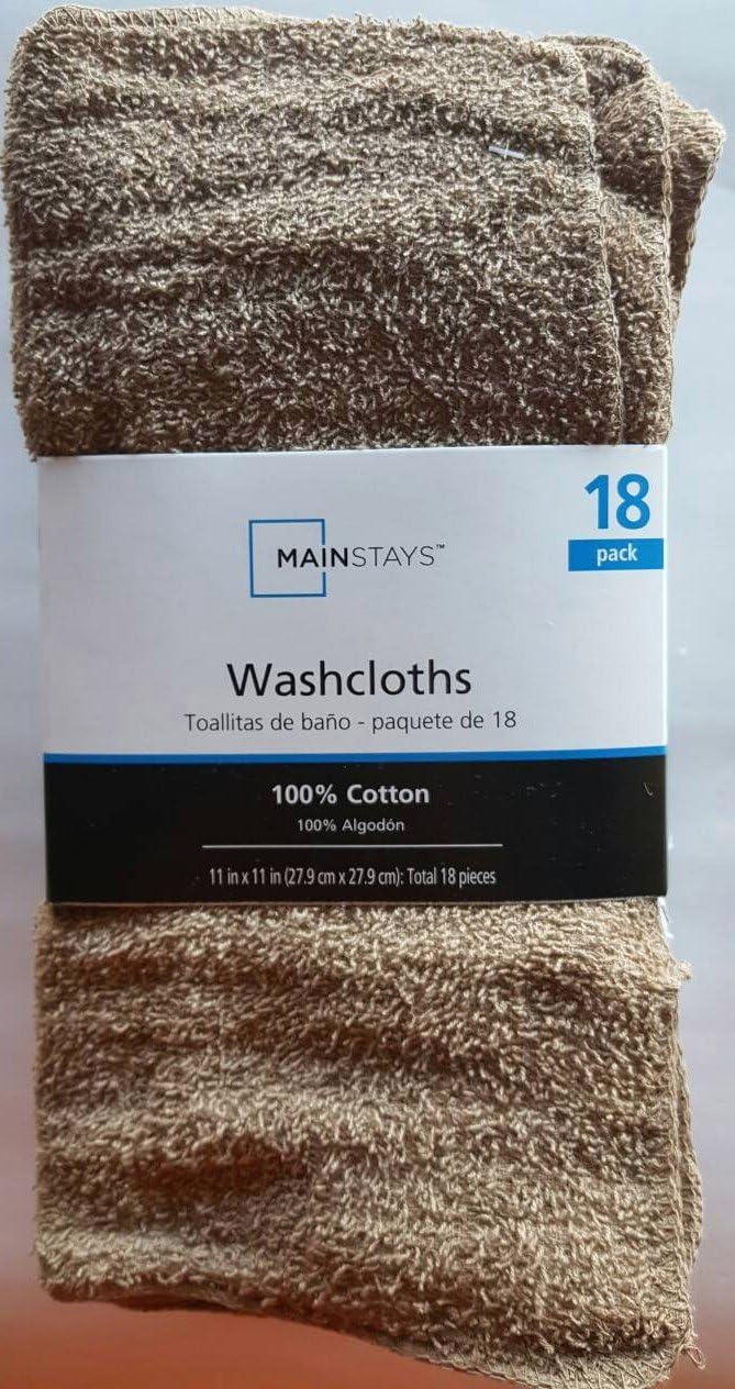 Mainstay 18-Pack Assorted Cotton Terry Washcloths