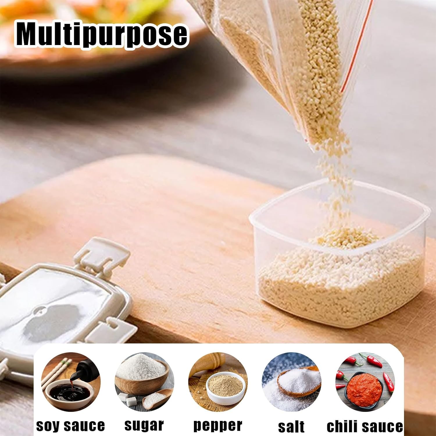 Mini Transparent Food Storage Containers with Leak-Proof Lid 4Pcs