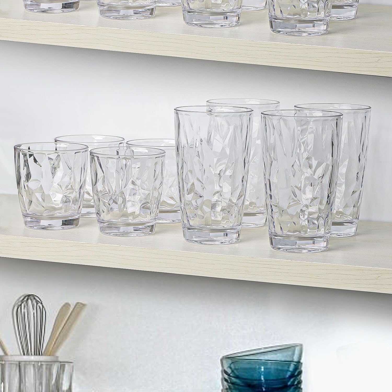 Topsky Reusable Plastic Cups Shatter-Proof Unbreakable Tumblers 10-16 oz