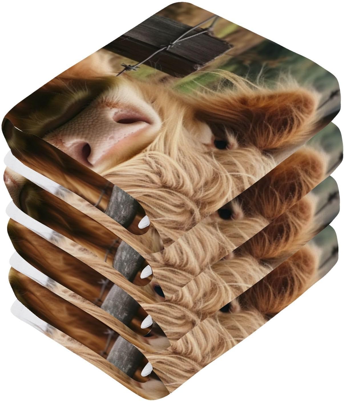 Xigua 12x12 Cotton Face Washcloths Soft Absorbent 2-Pack