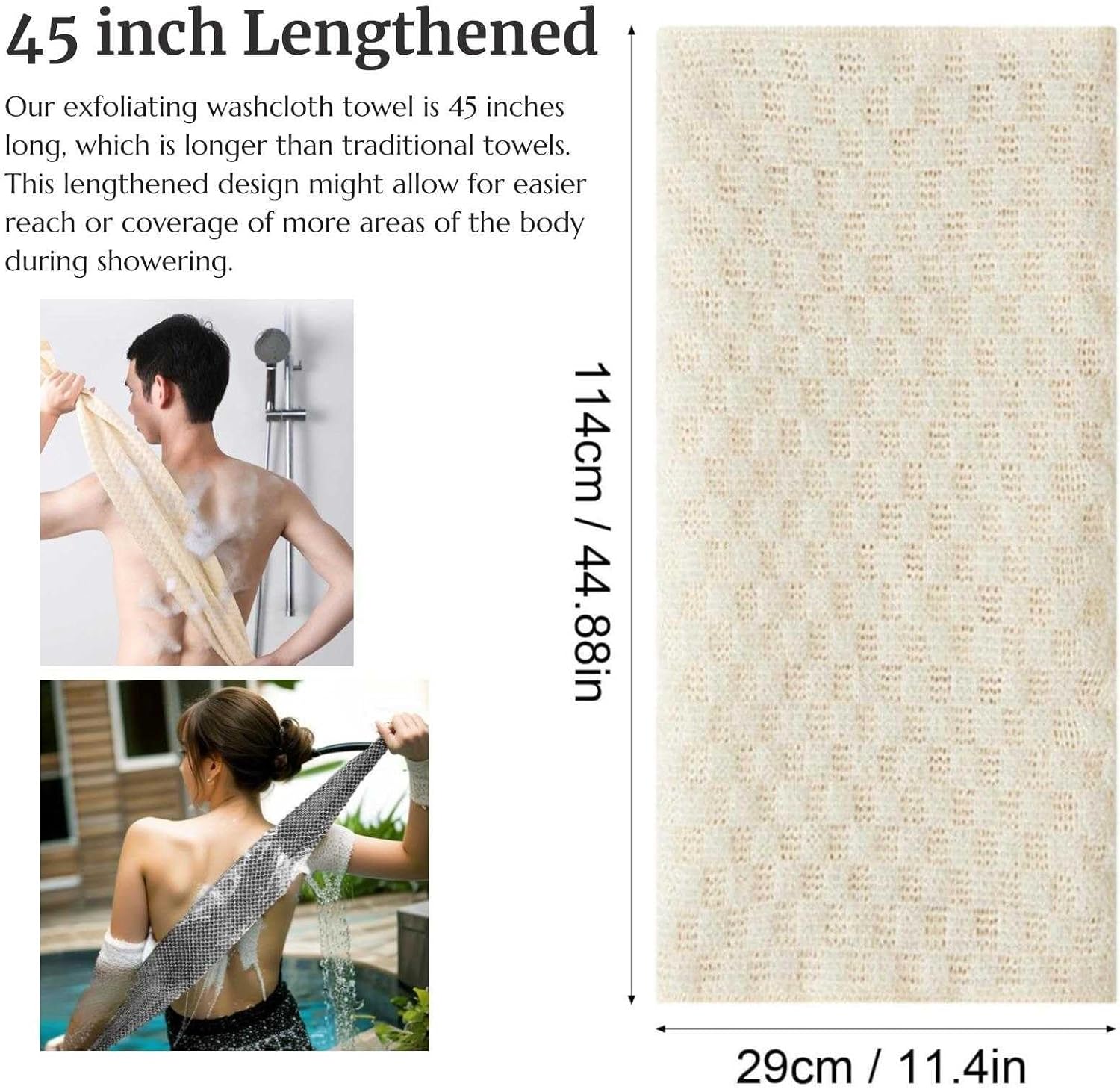 45 inch Exfoliating Washcloth Towel