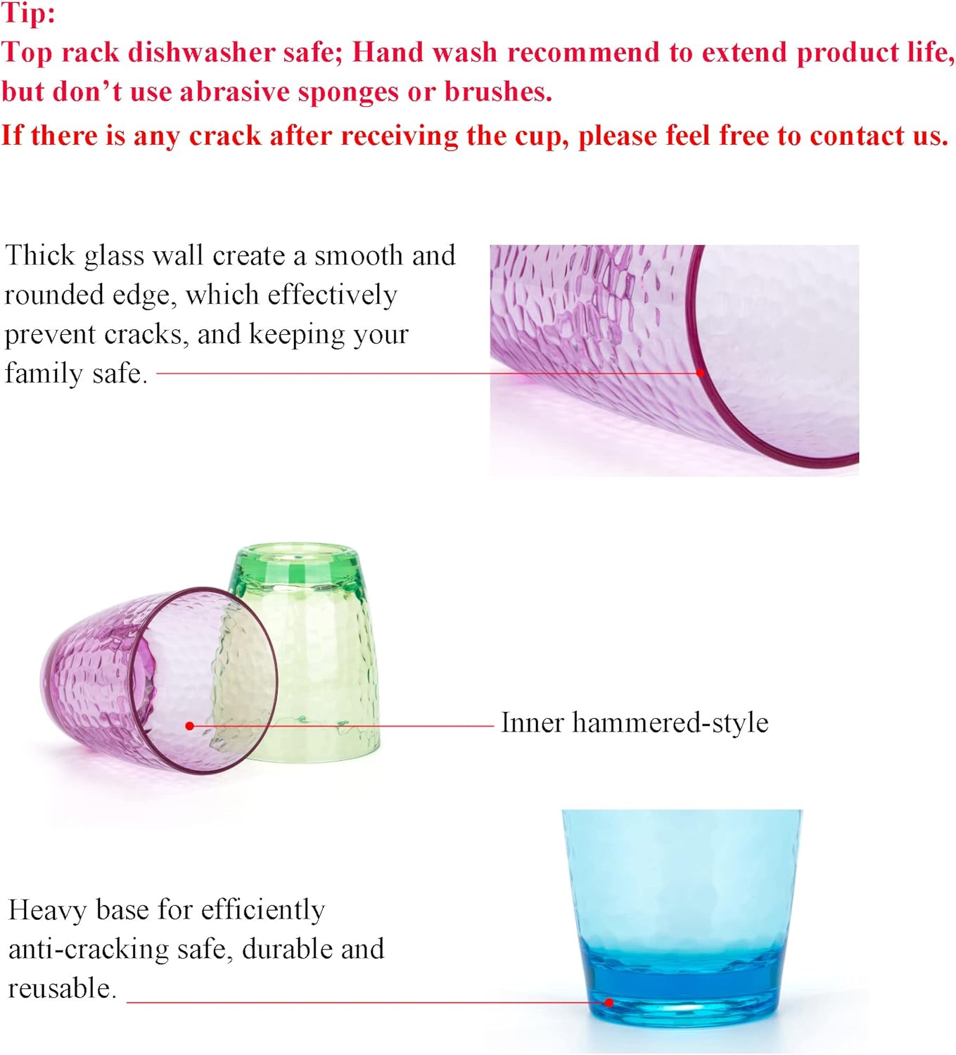 Hampered Plastic Tumbler Set of 12 Multicolor