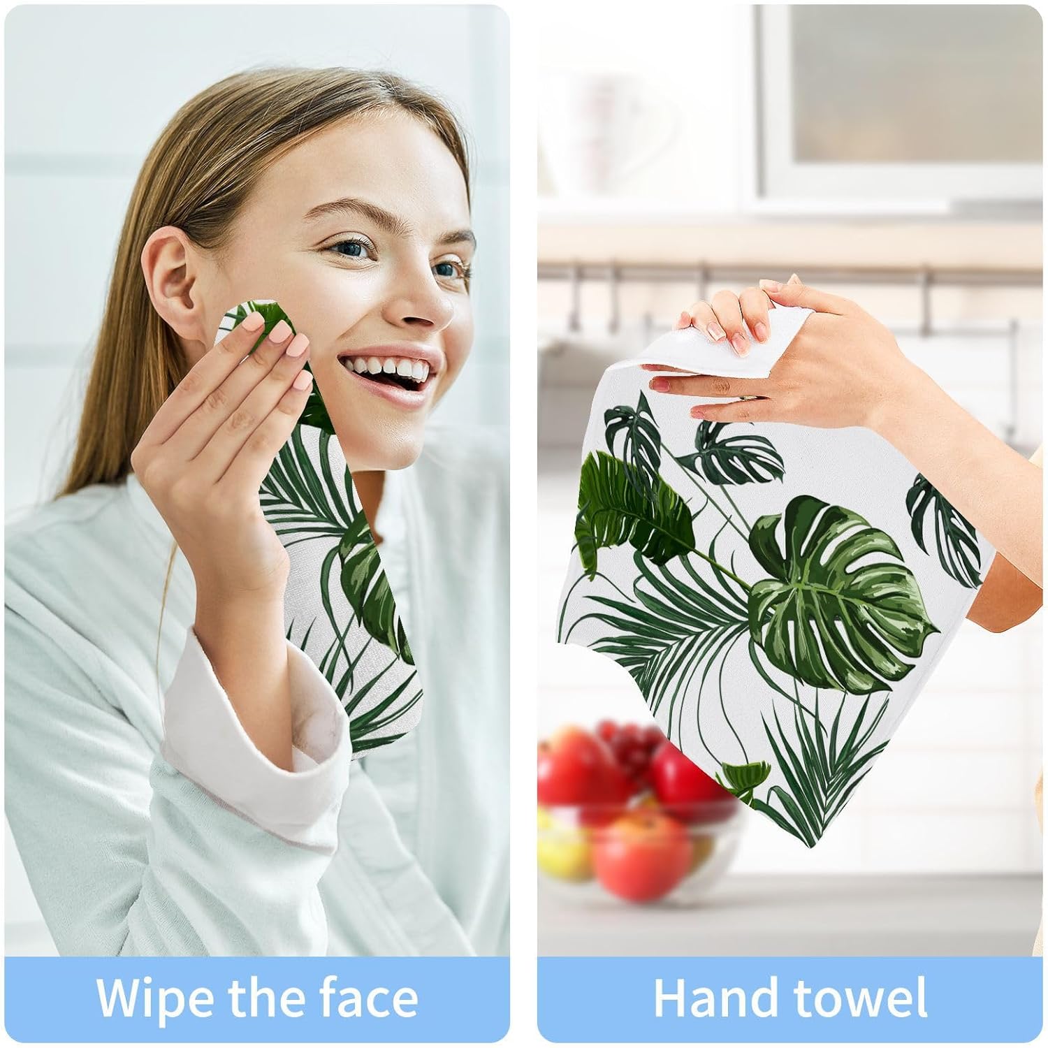 ALAZA Palm Leaves Tropical Towels Set