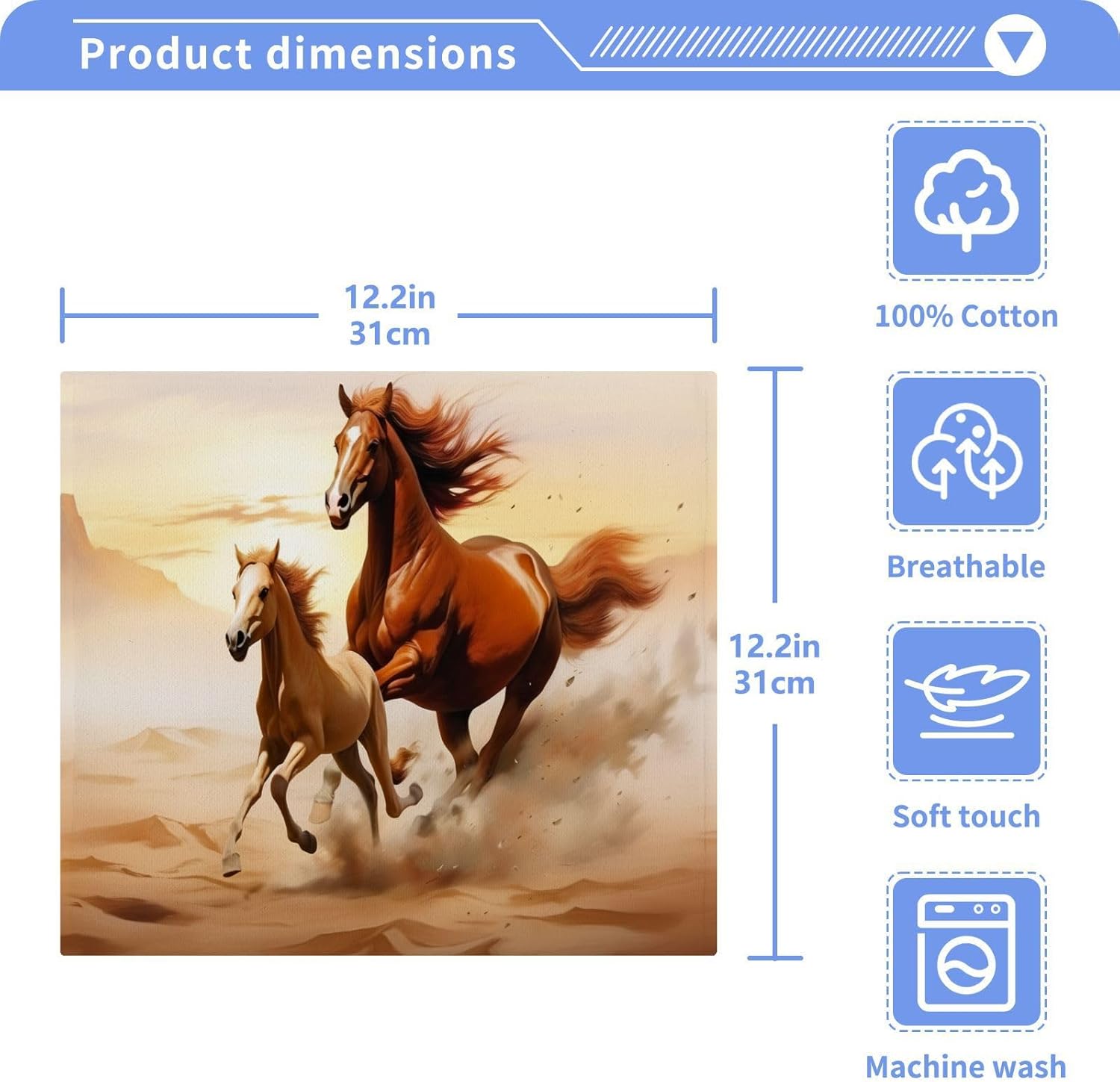 Horse Washcloths for Babies Soft Cotton Face Towels
