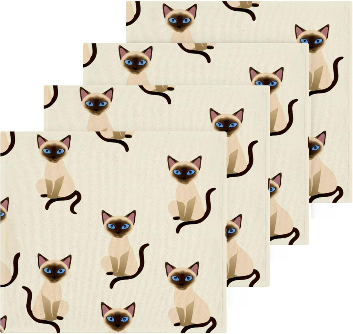 Burbuja Siamese Cats 4 Pack Washcloths - Soft Absorbent