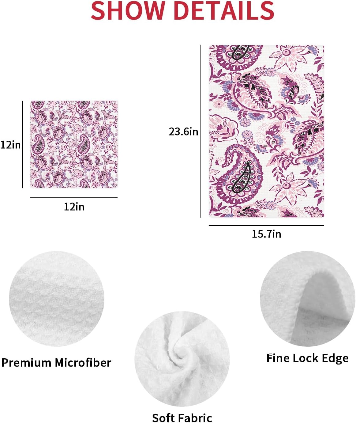 Elegant Waffle Towels Set of 3