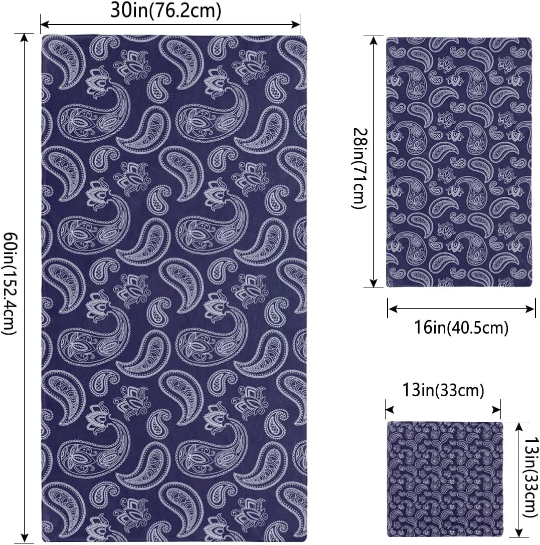 Ethnic Style Indigo Bath Towels Set