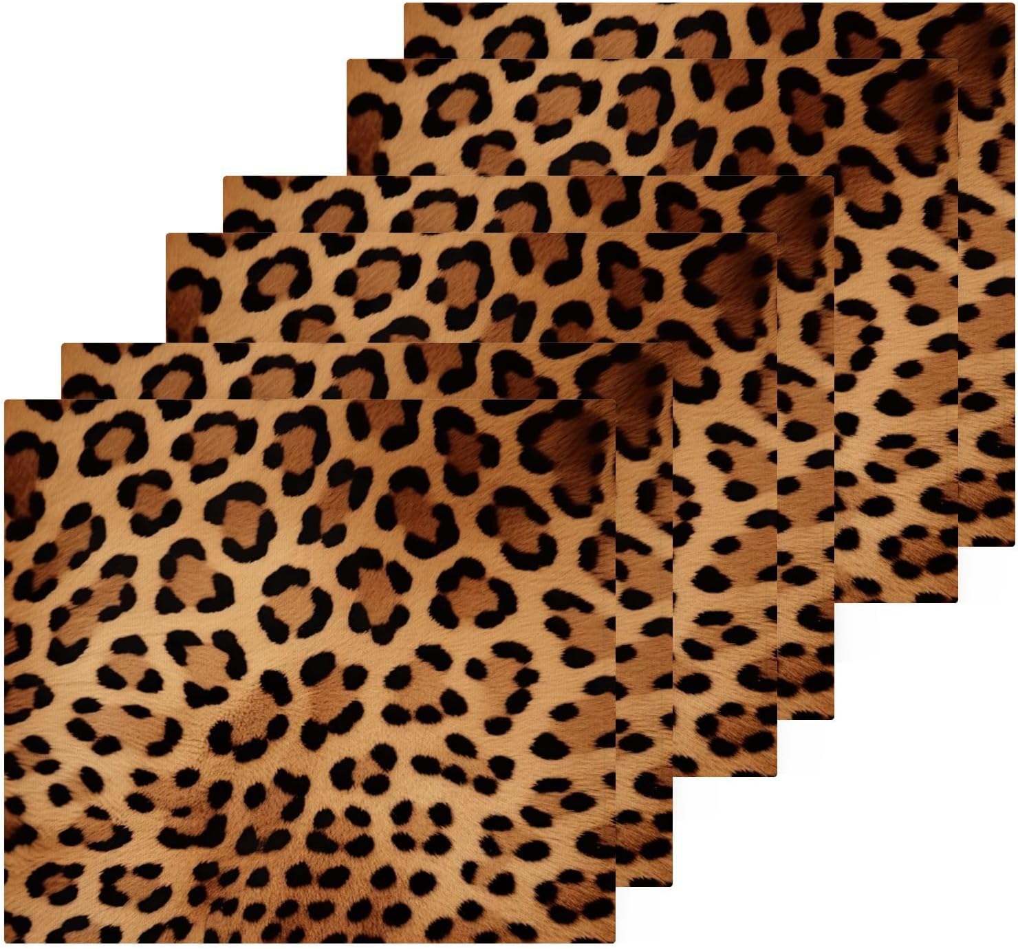 Xigua Leopard Print Washcloths - 2 Pack Soft Absorbent Face Towels