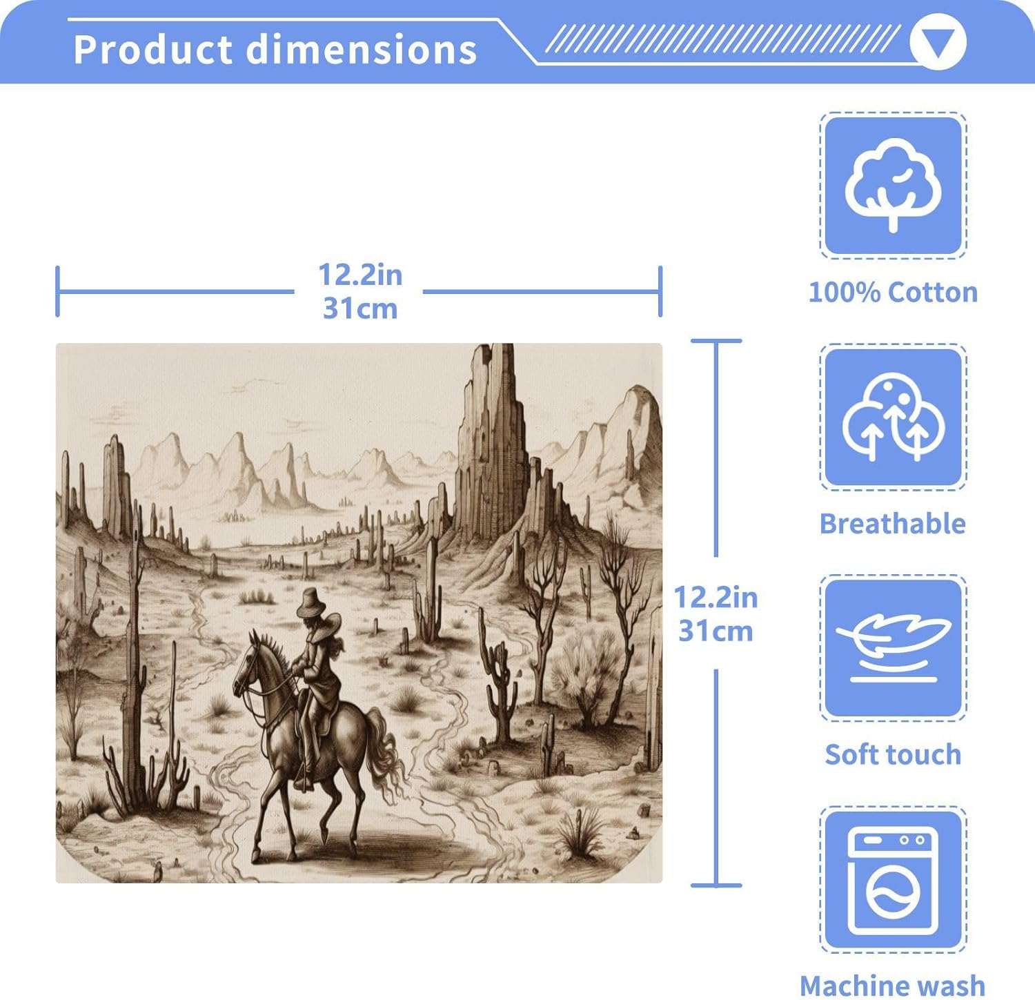 Sturdy Cowboy Face Towels for Emergencies or Family Use
