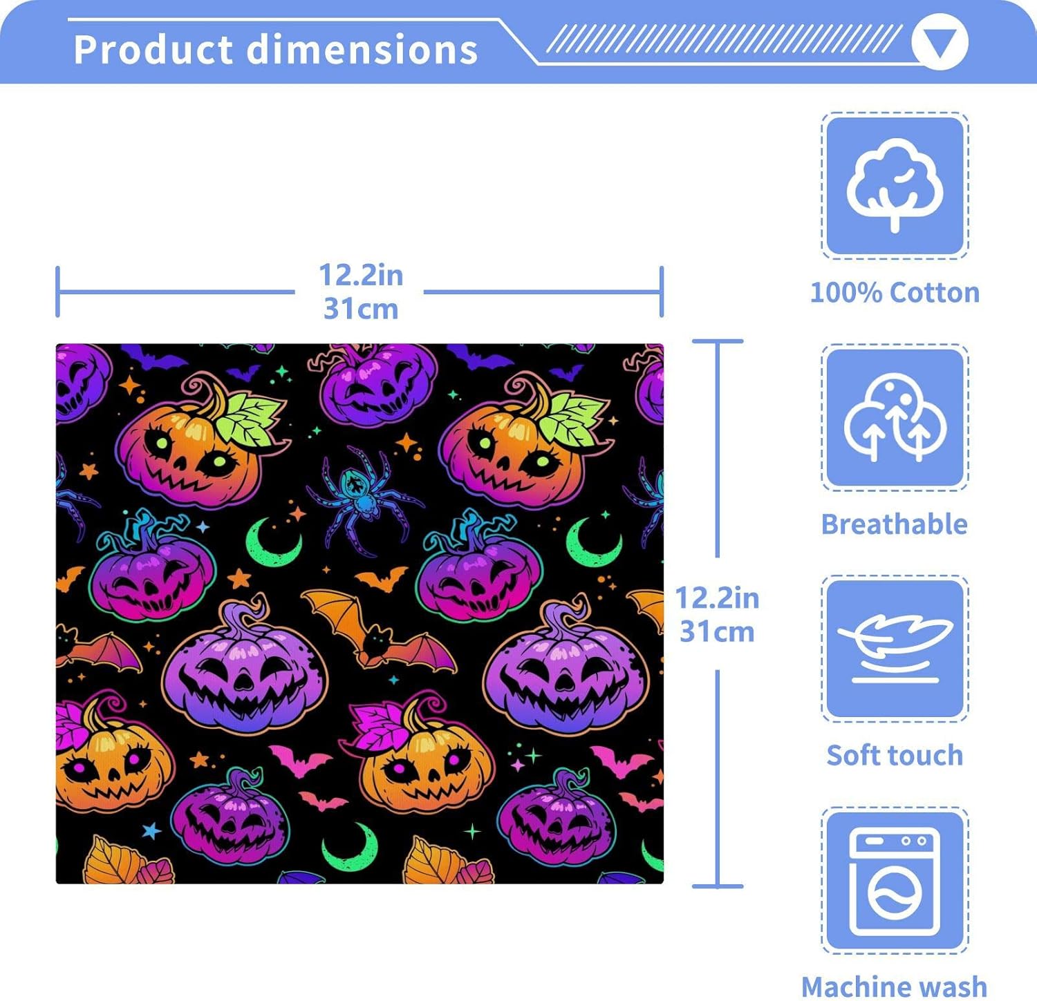 Pumpkin Purple Wash Cloths 2-Piece Set - Soft Absorbent