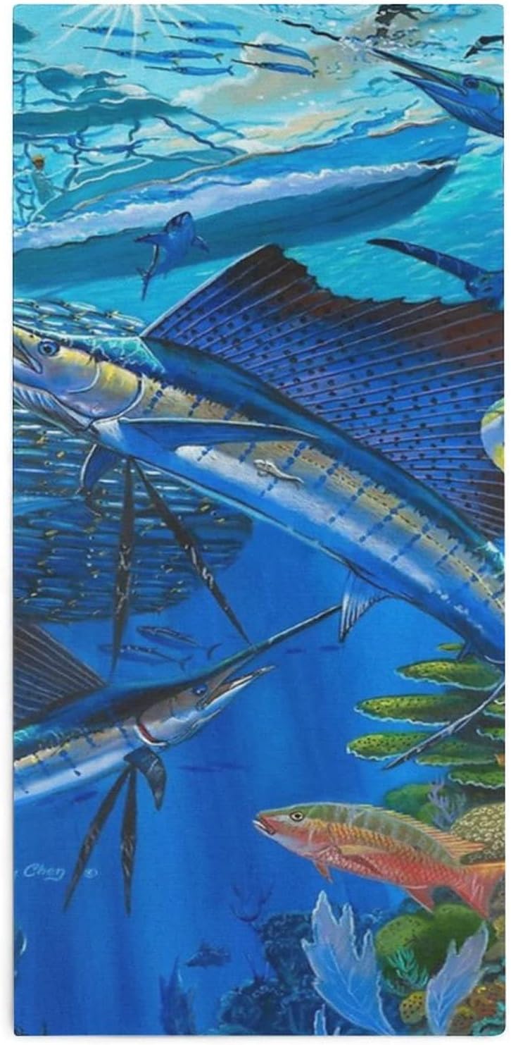 Stilvoll Sailfish Design Washcloths for Bathroom Kitchen Hotel