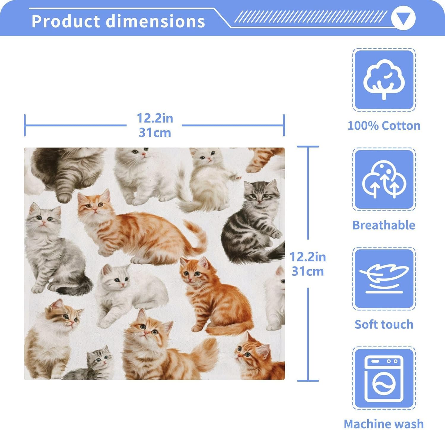 2-Pack Playful Cats Washcloths for Bathroom 1