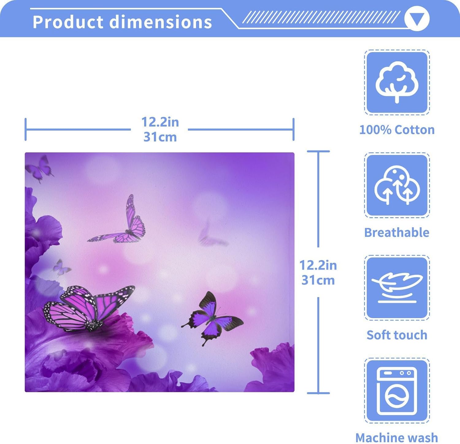 Stunning Butterfly Washcloth Set for Face Hand and Spa Use