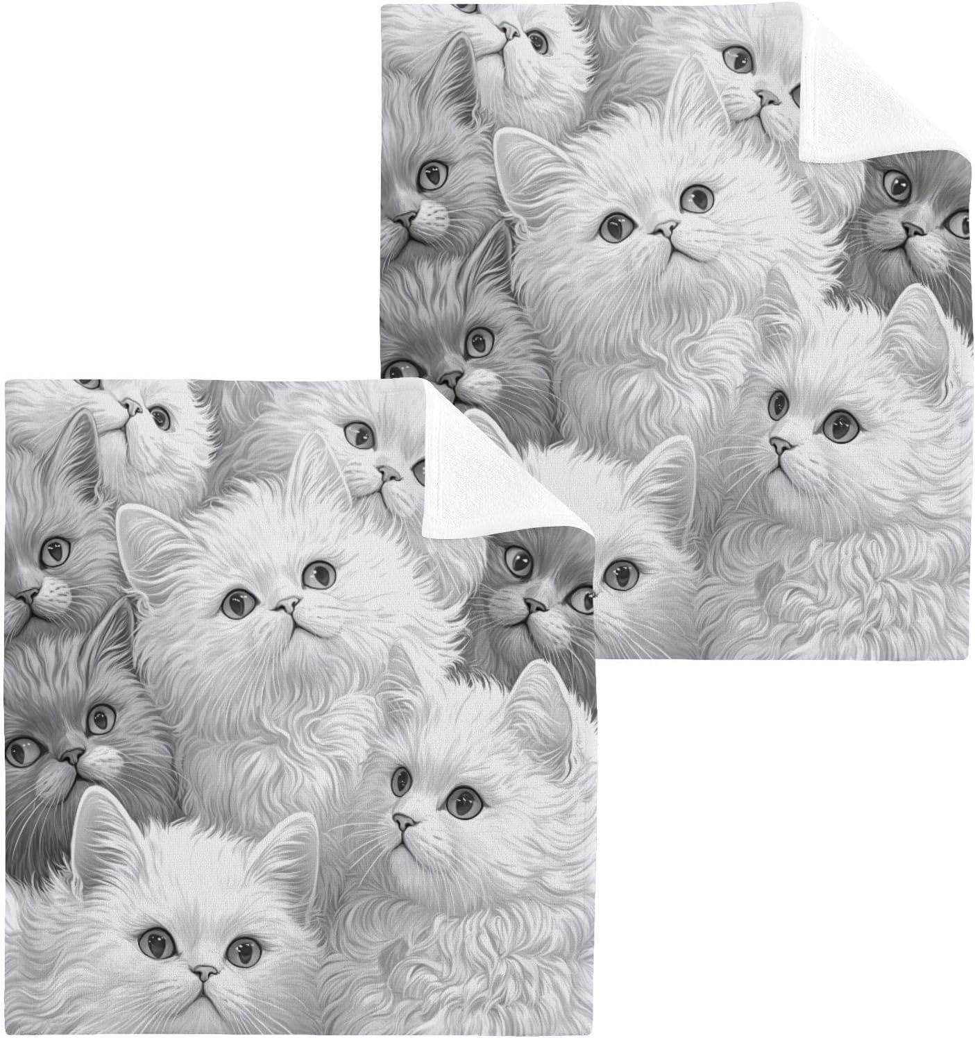 Msyxl 2-Pack Grey Washcloths for Bathroom