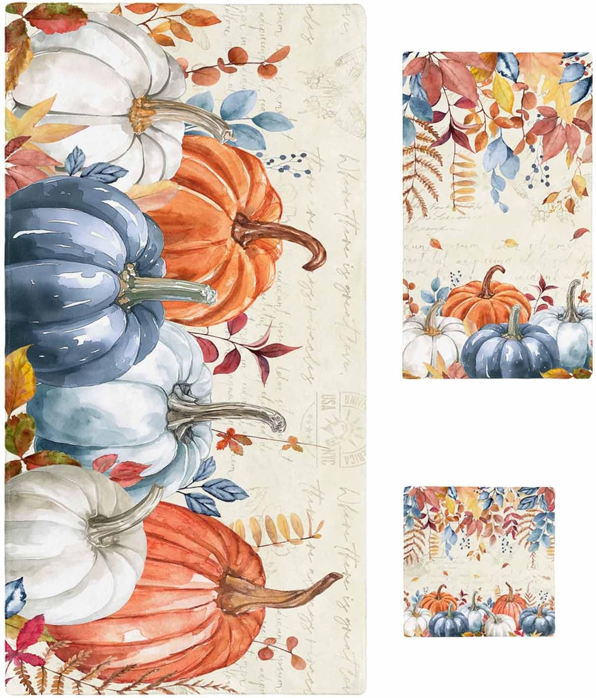 Smile Sunflower Fall Plant Bathroom Towels Set