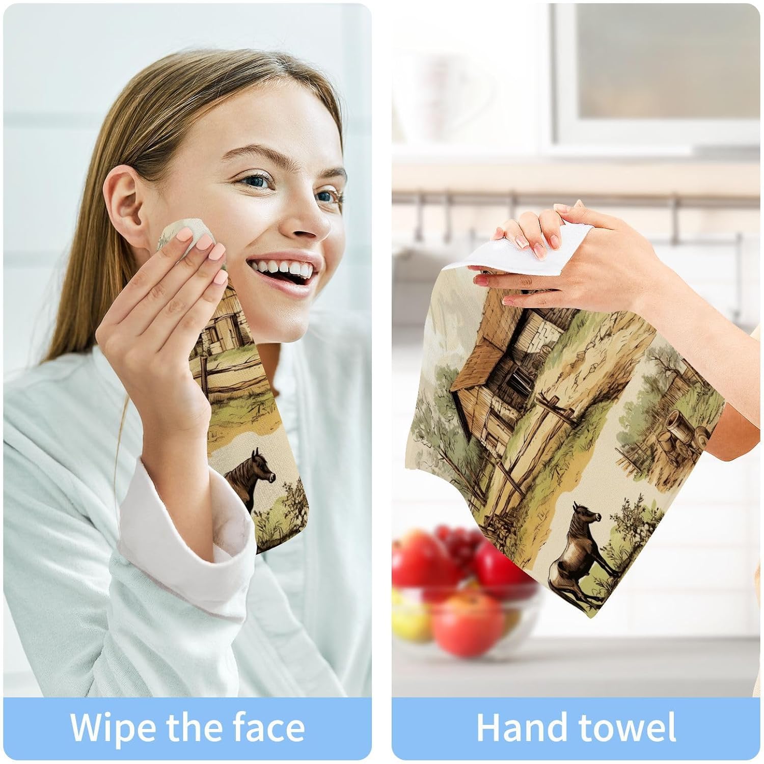Xigua Farm Animals Washcloths
