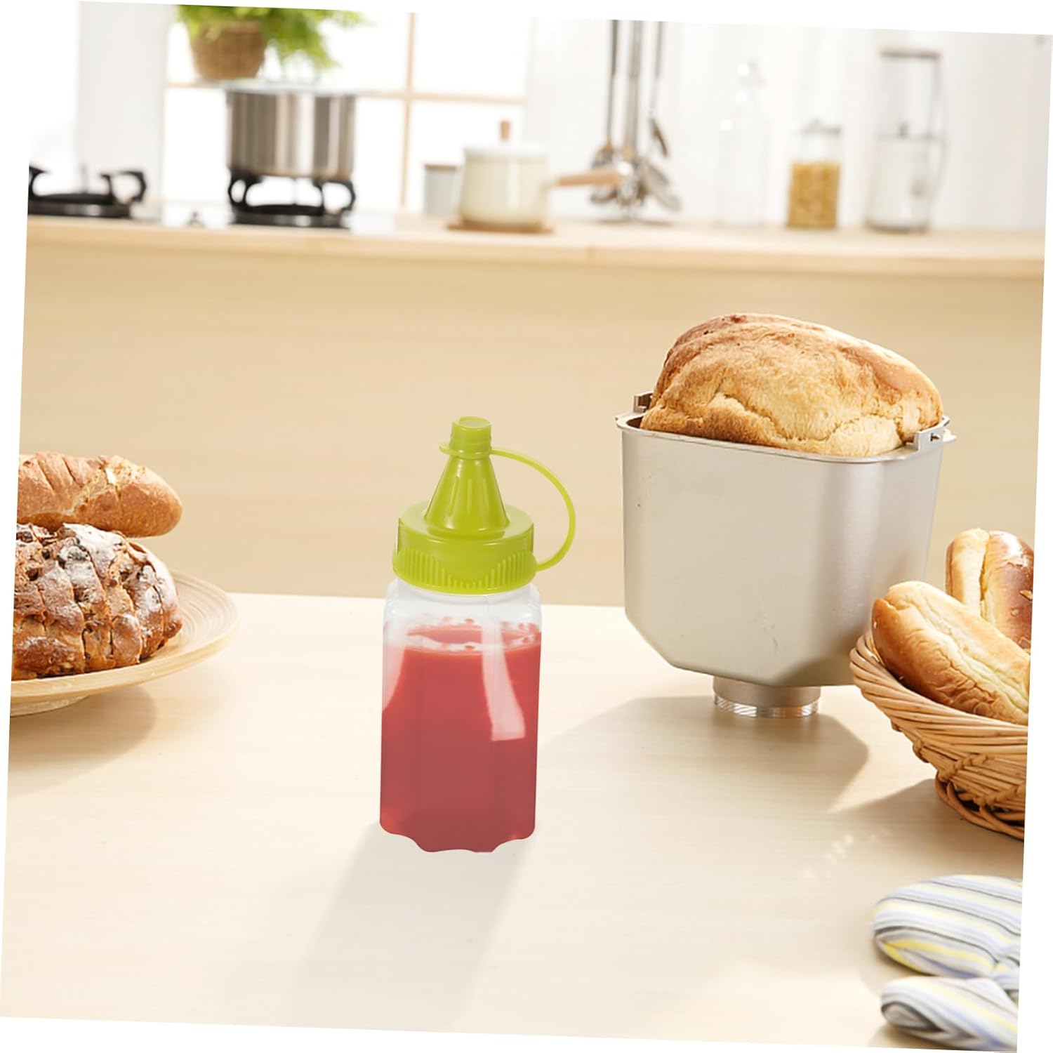 4-Pack Mini Squeeze Condiment Bottles for Outdoor KitchenUse