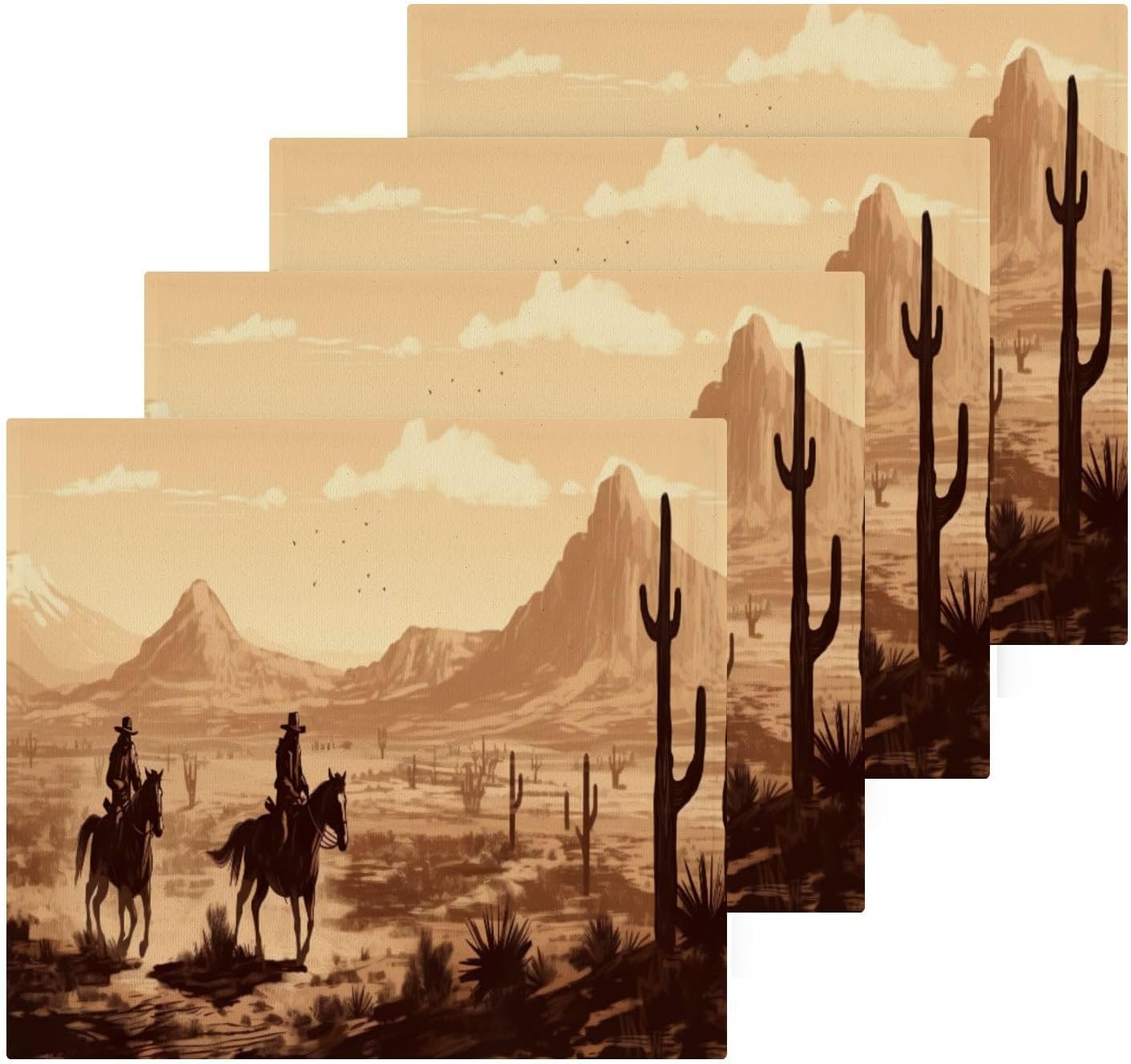 Xigua Western Cowboy Washcloths Absorbent Soft 10x10