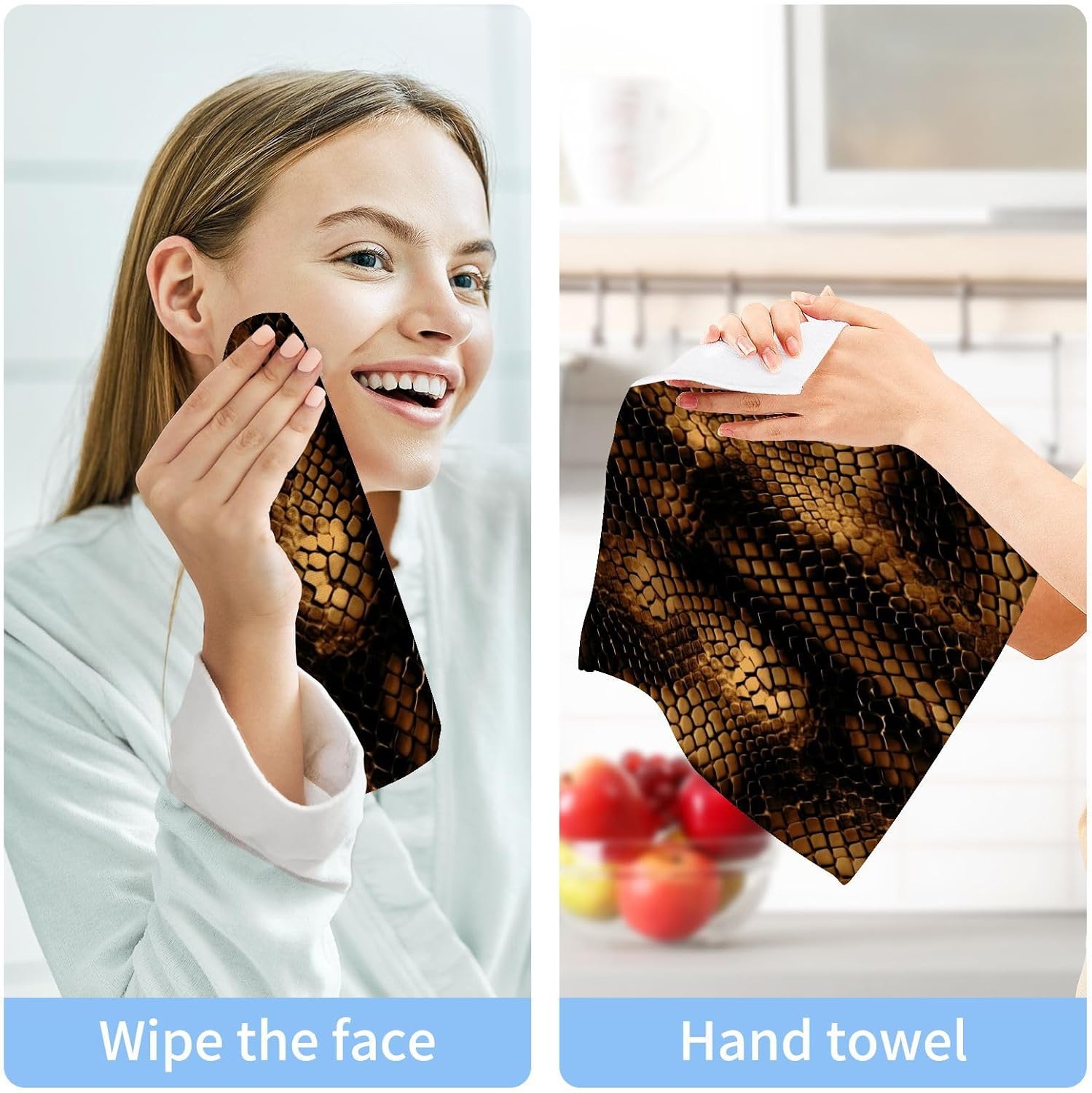 Snakeskin Pure Cotton Washcloths Set