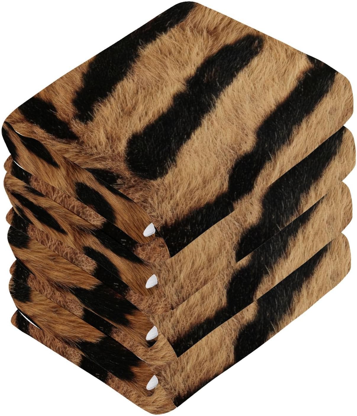 VIBRANT Tiger Skin Texture 2-Pack Washcloths for Bathroom
