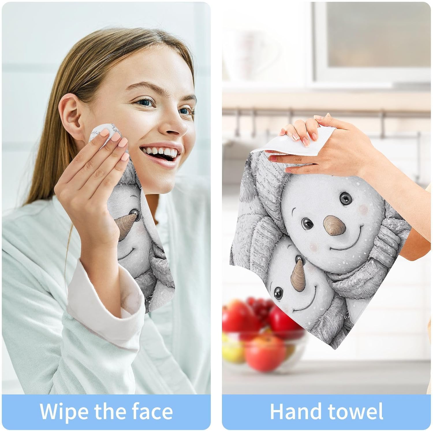 Snowman 2-Pack Washcloths