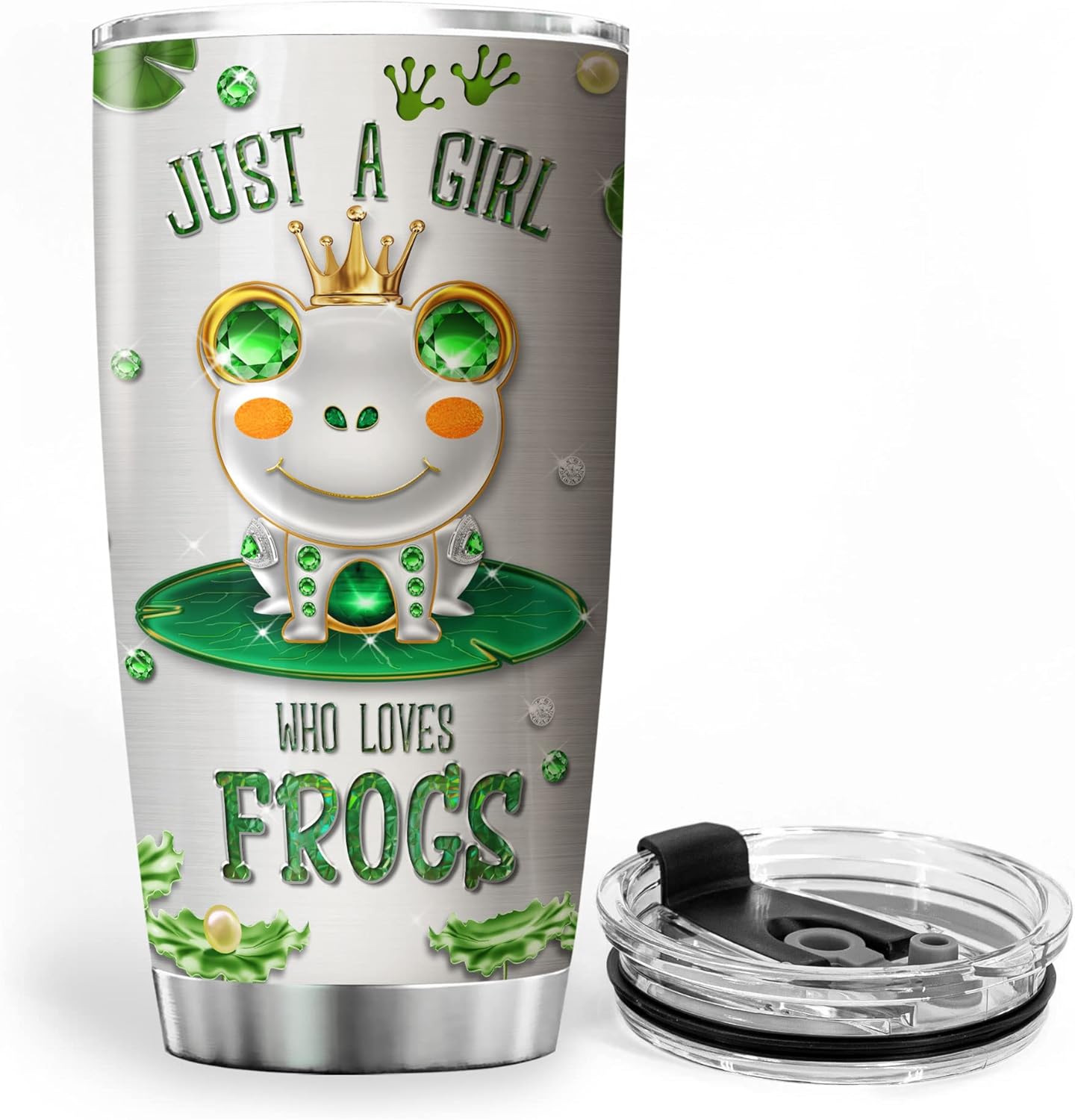 ZOXIX Just A Girl Who Loves Frogs Personalized Name Tumbler