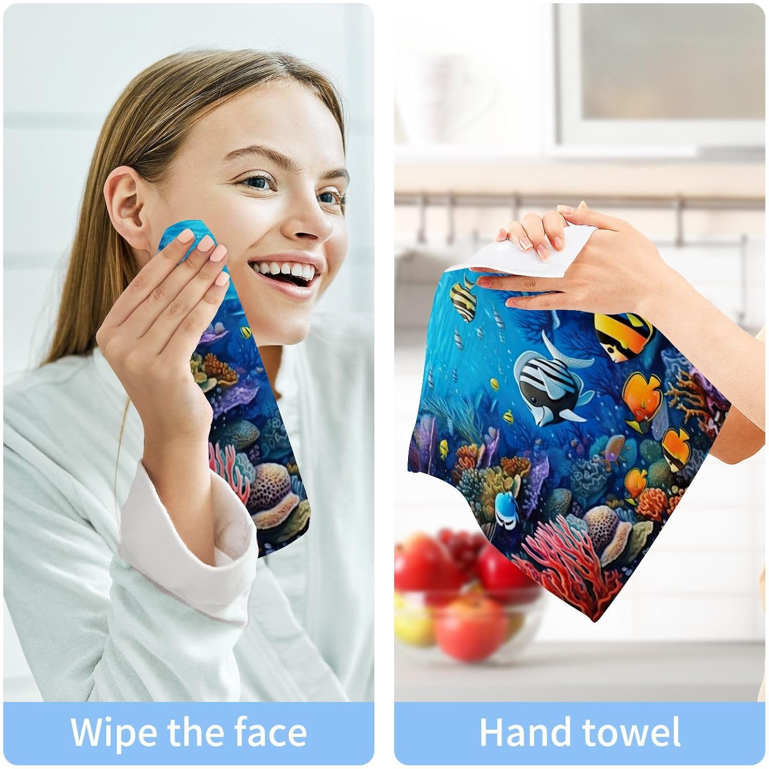 Kigai Ocean Fish Washcloth Set