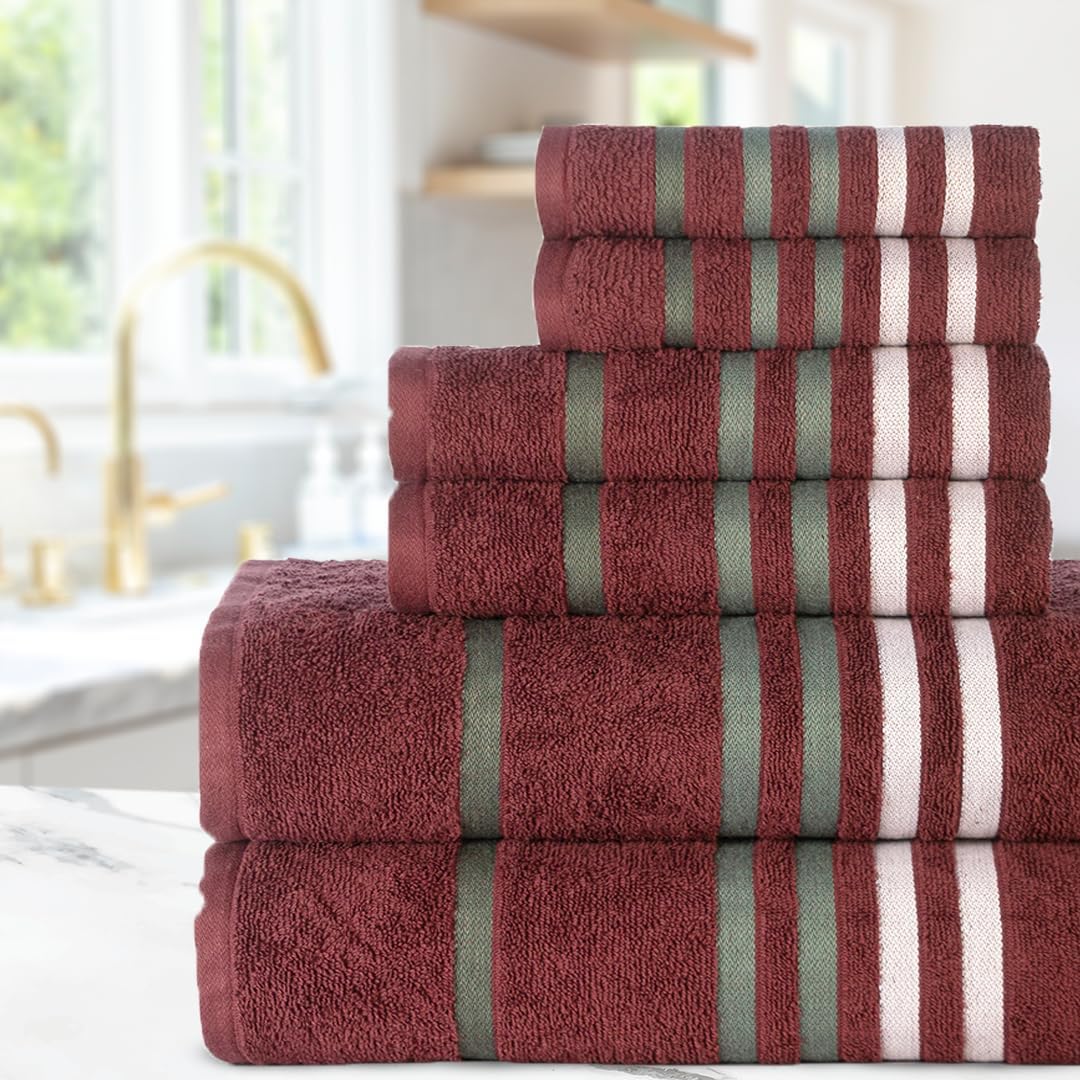 Elegant Washcloth Set Soft Egyptian Cotton 6-Piece Towels Premium Quality