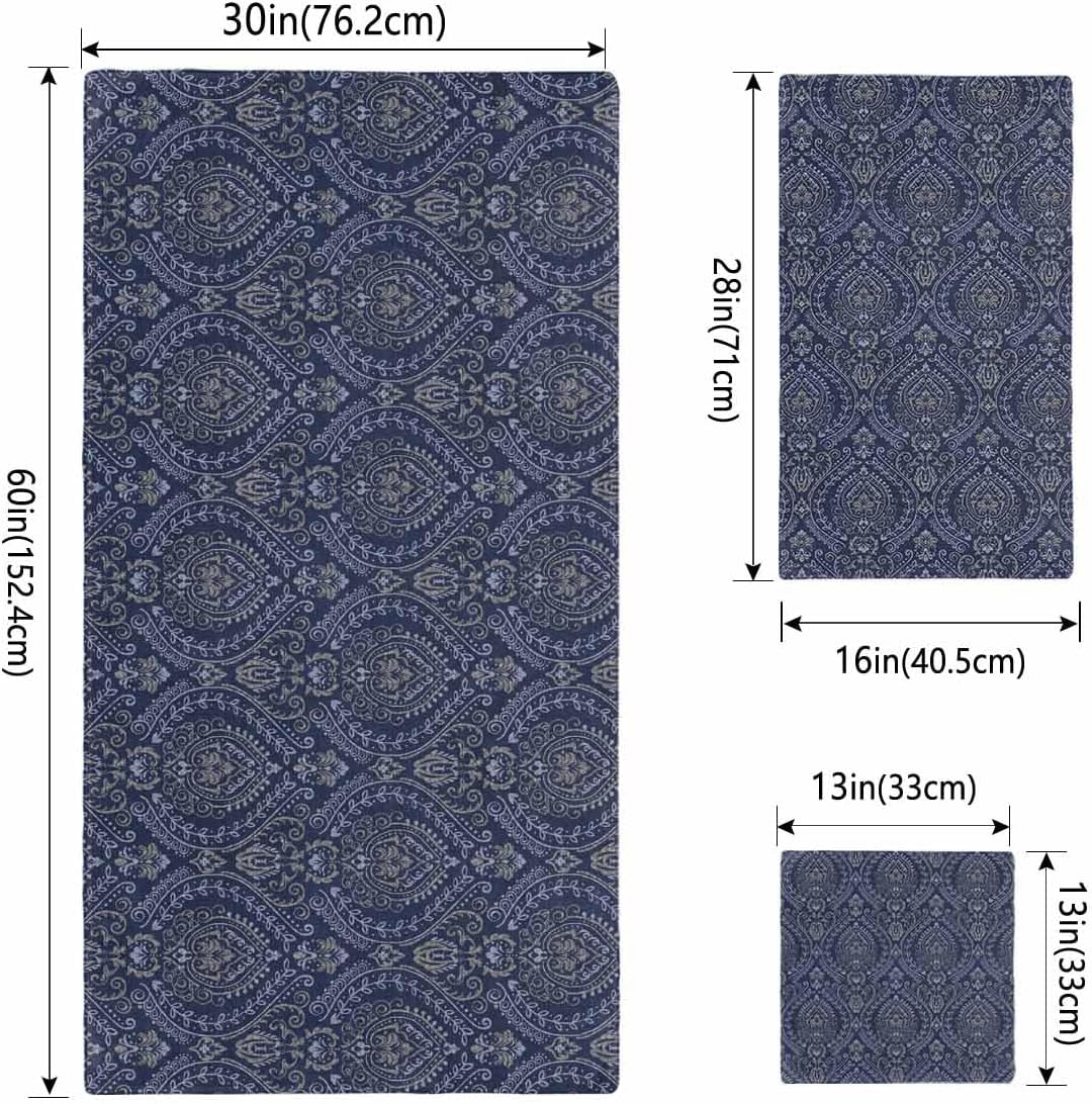 Navy Mandala Paisley Bathroom Towel Set