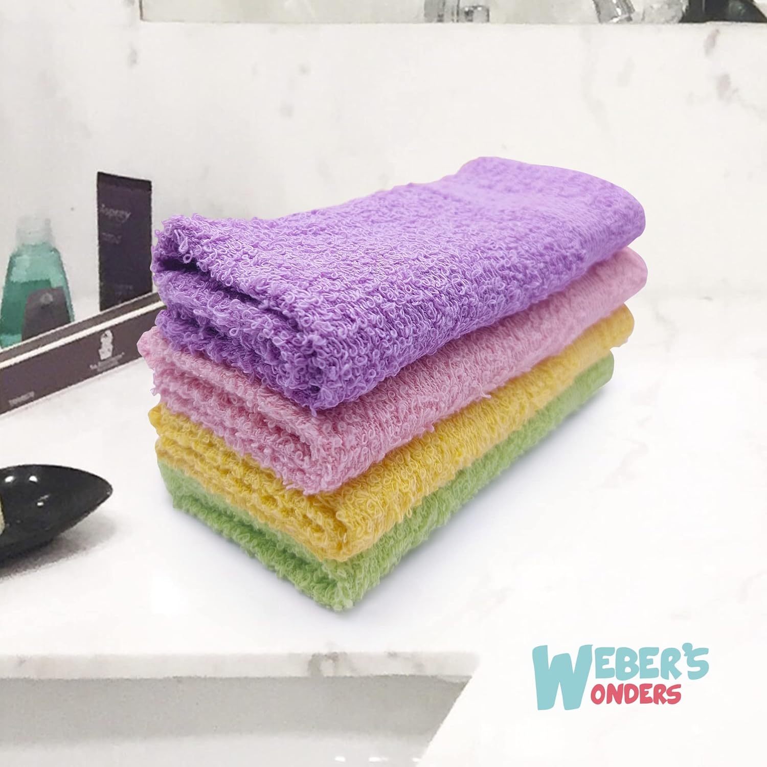 Webers Wonders 11 Pack Cotton Washcloths for Body and Face