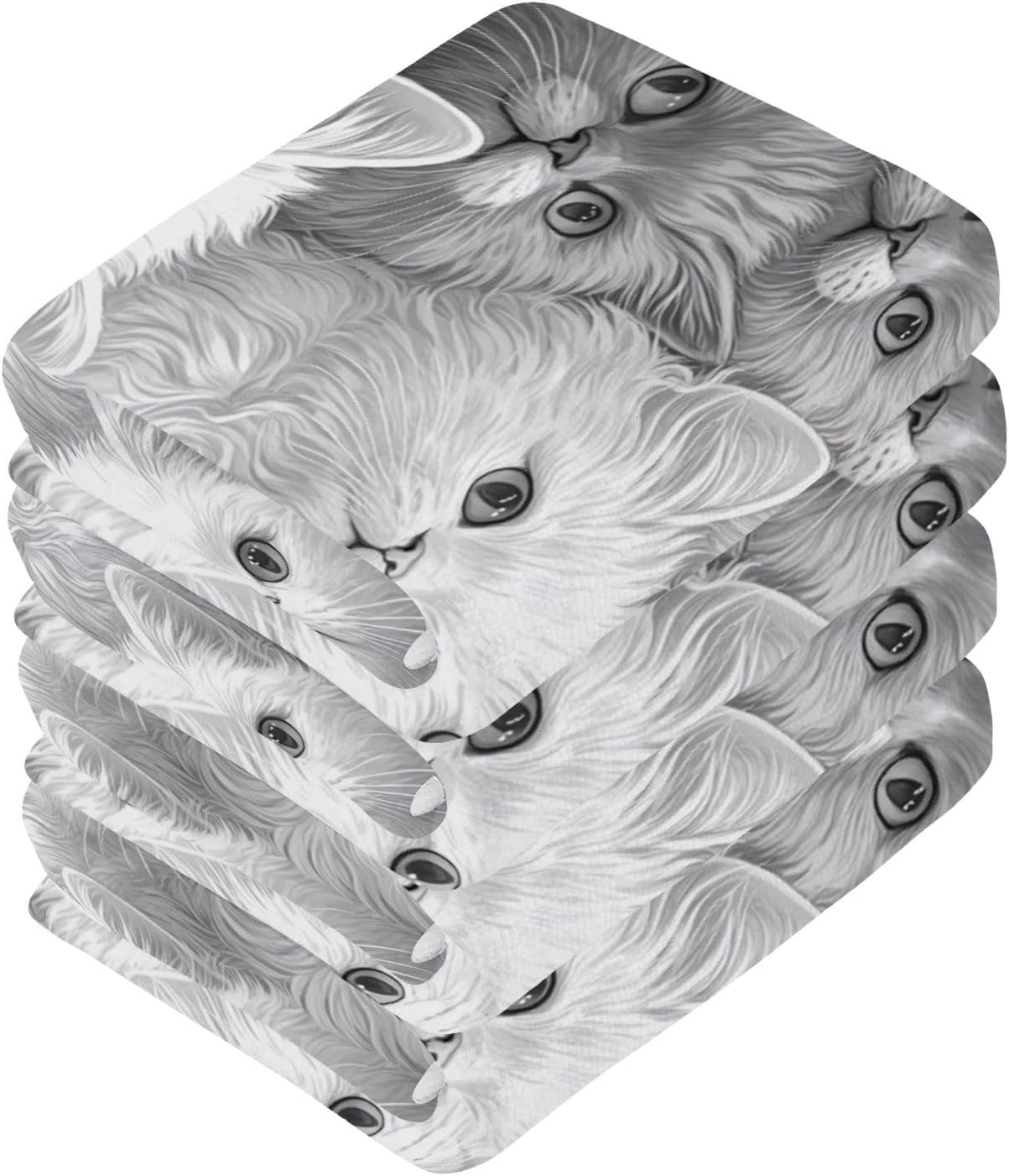 Msyxl 2-Pack Grey Washcloths for Bathroom
