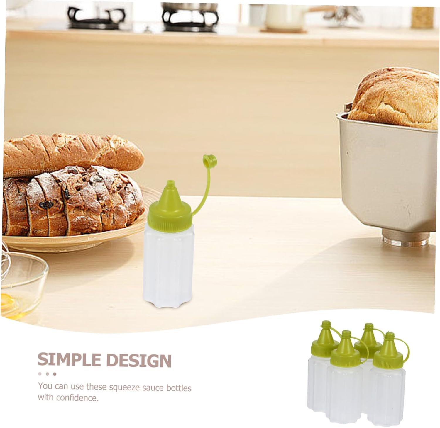 4-Piece Set of Eco-Friendly Olive Oil Condiment Squeeze Bottles