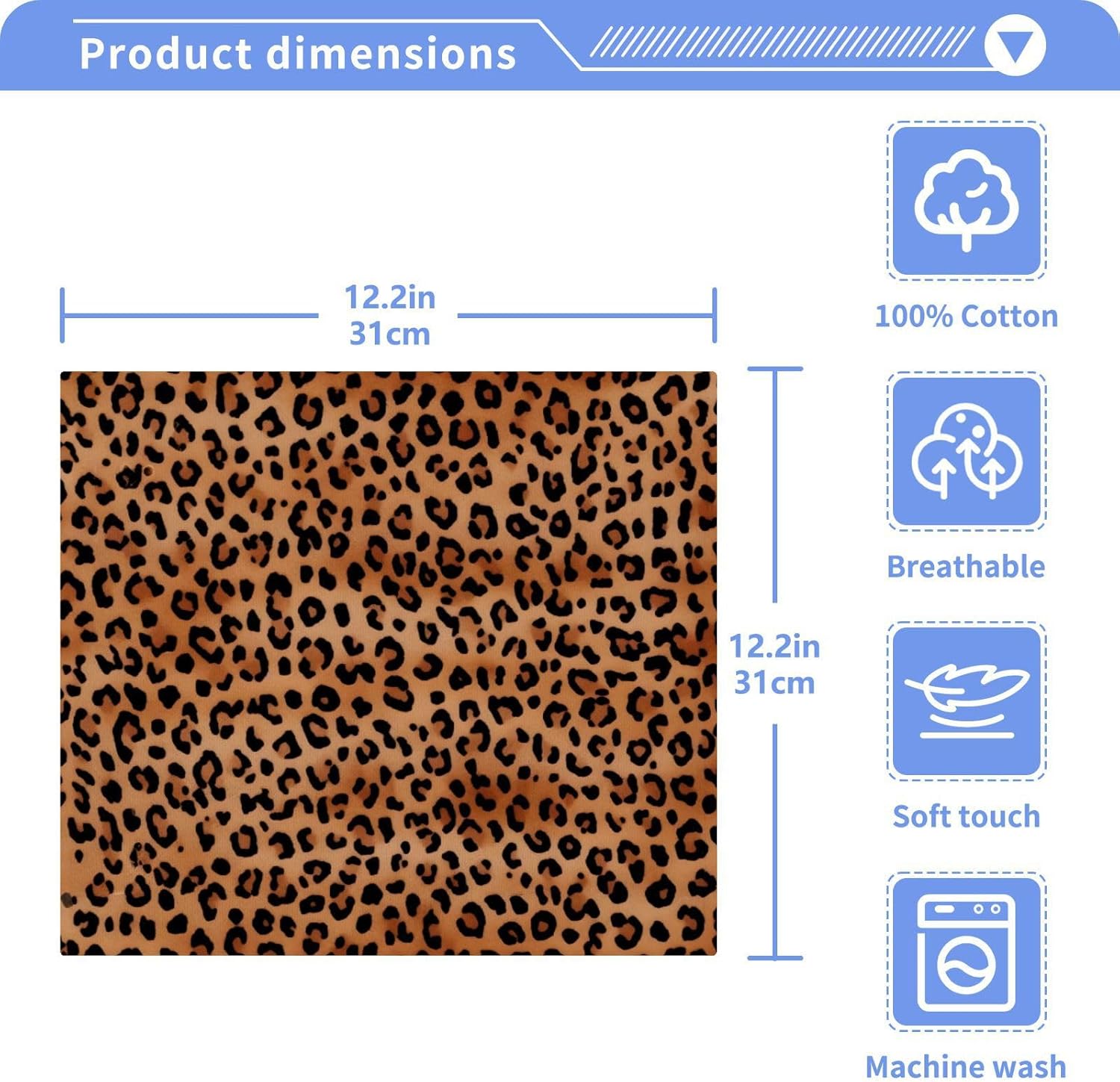 Leopard Print Cotton Washcloths