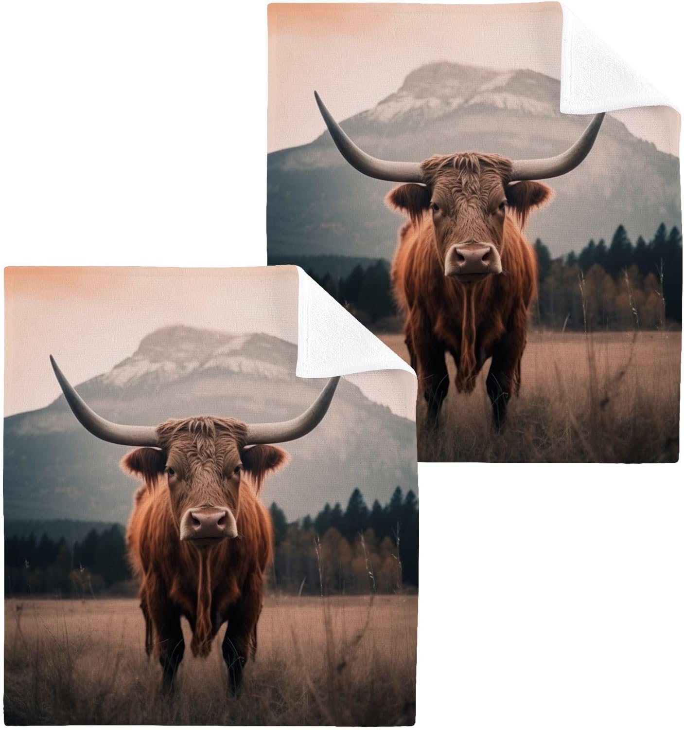 Luxury Scottish Cow Washcloth Set - Soft Reusable Perfect for Relaxation