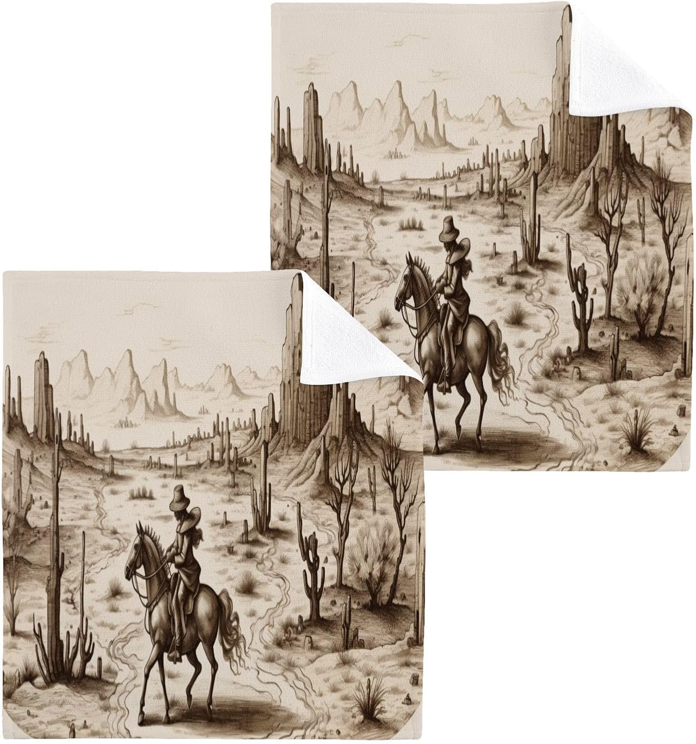 Sturdy Cowboy Face Towels for Emergencies or Family Use