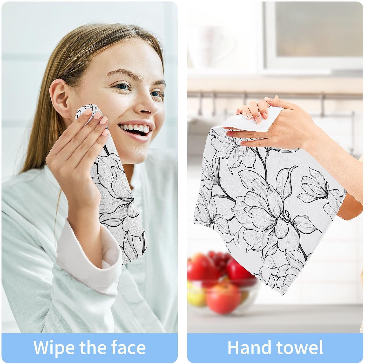 12x12 Cotton Washcloths Soft and Absorbent for Bathroom and More