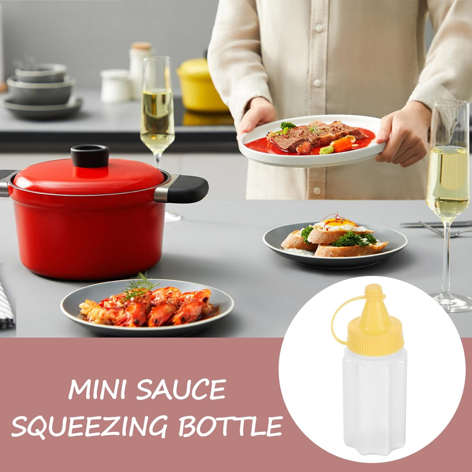 SOLUSTRE 4Pcs Condiment Squeeze Bottles Set