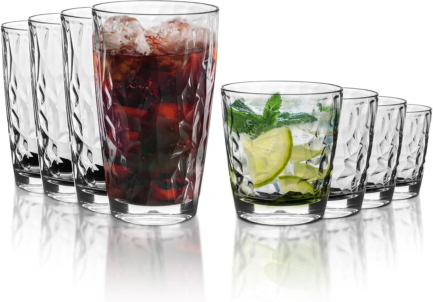Topsky Reusable Plastic Cups Shatter-Proof Unbreakable Tumblers 10-16 oz