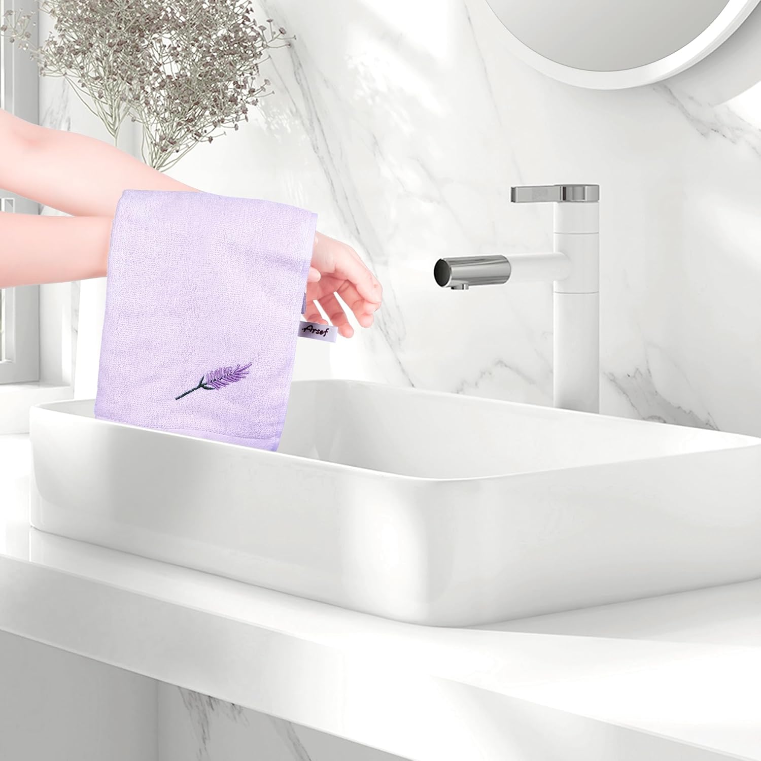 Coolant Lint-Free Cotton Washcloths 13x13 - 4Pack - Light Purple