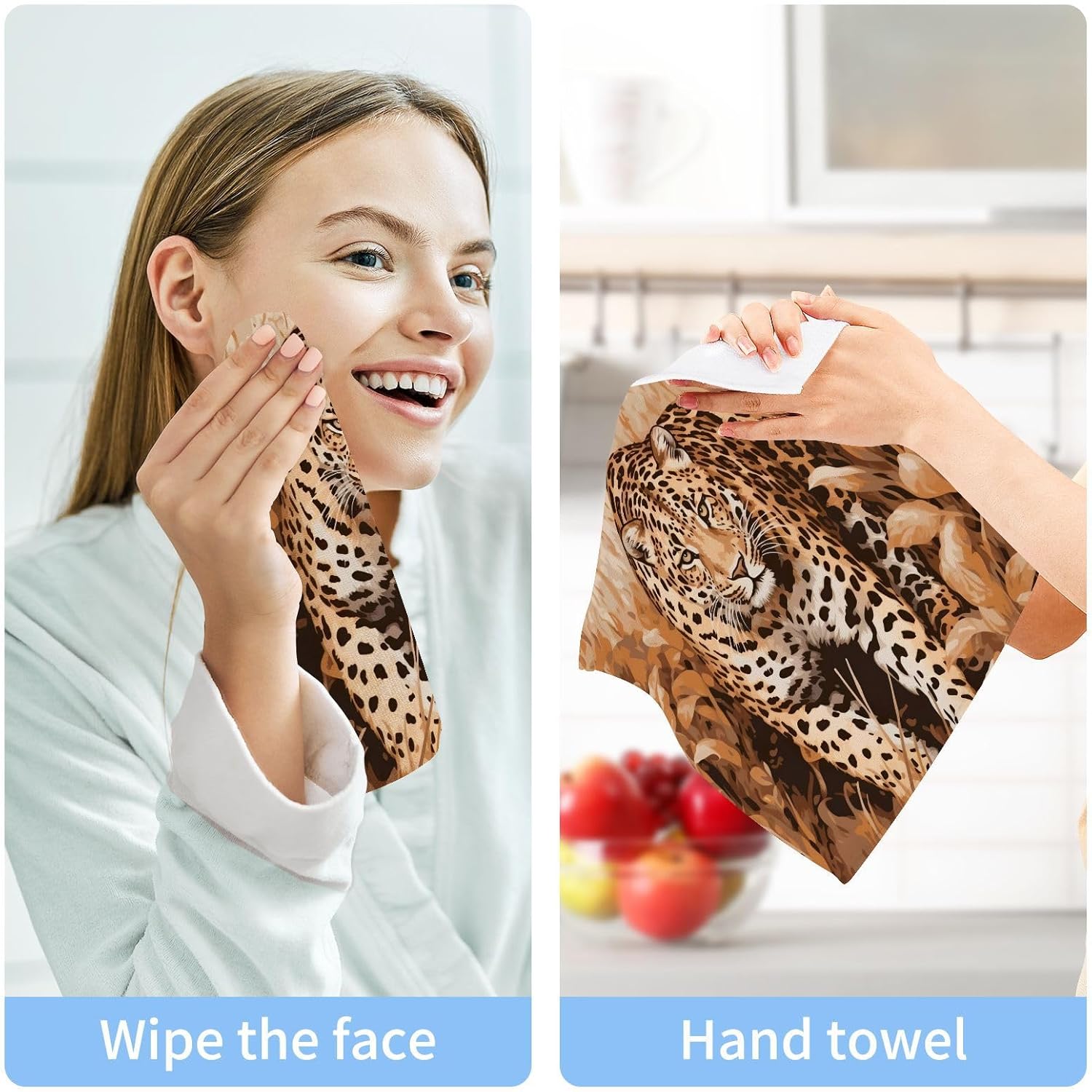 Leopard Print Leopard Washcloths